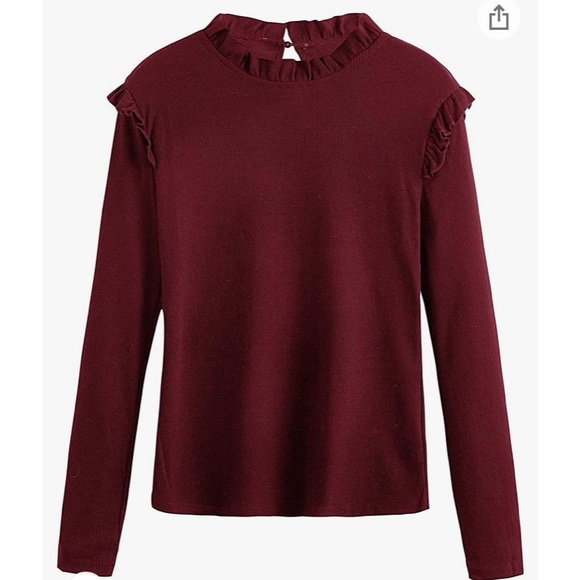 Collared ruffled slim fit blouse - Picture 2 of 6